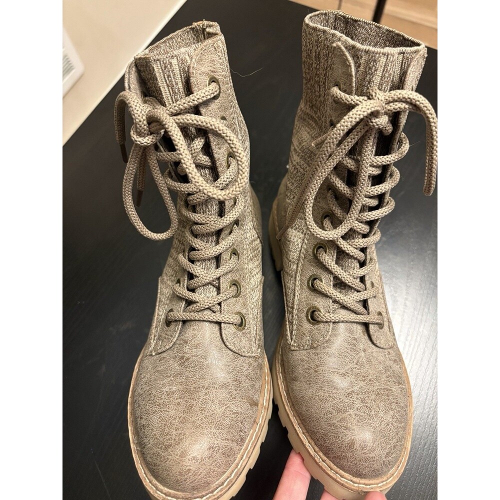 Blowfish Malibu Vegan Gray Lace-Up Combat Ankle Boots Women’s US 7 B138